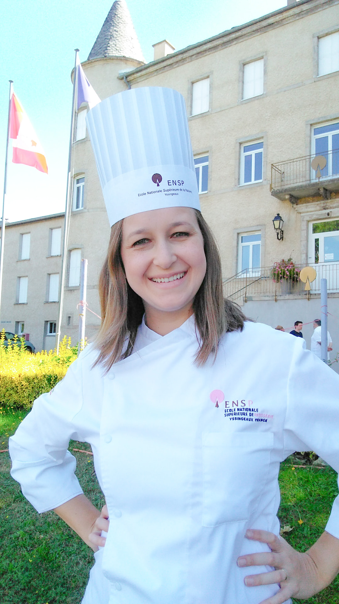 Patrícia Brüske en la École Nationale Supérieure de la Pâtisserie en Francia